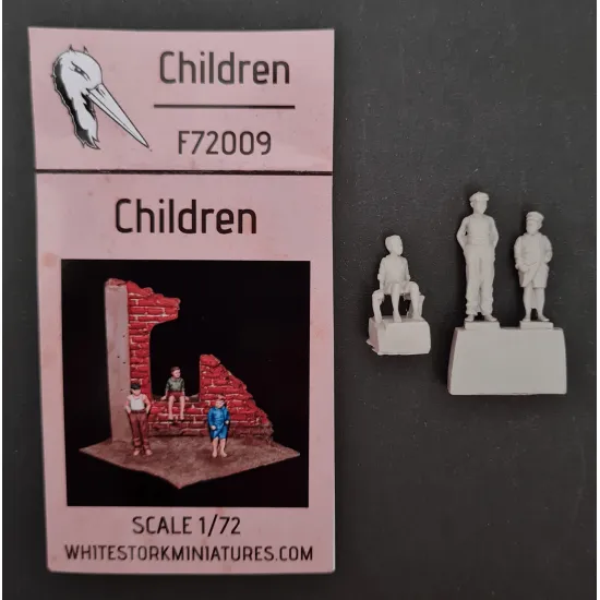 White Stork Miniatures F72009 1/72 Figures Children Resin, Unpainted, Unassembled