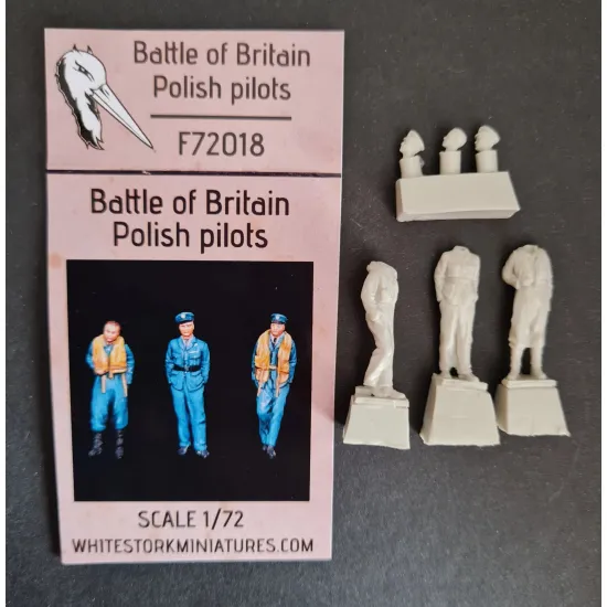 White Stork Miniatures F72018 1/72 Battle Of Britain Polish Pilots Resin Unpainted Unassembled