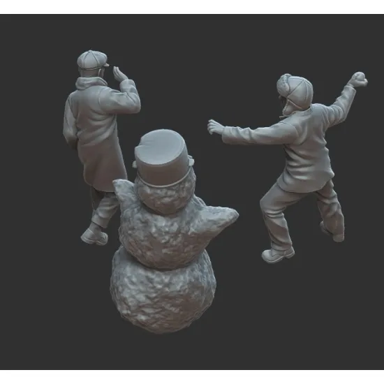 White Stork Miniatures F72019 1/72 Winter Fun Figures Civilians Resin Unpainted Unassembled