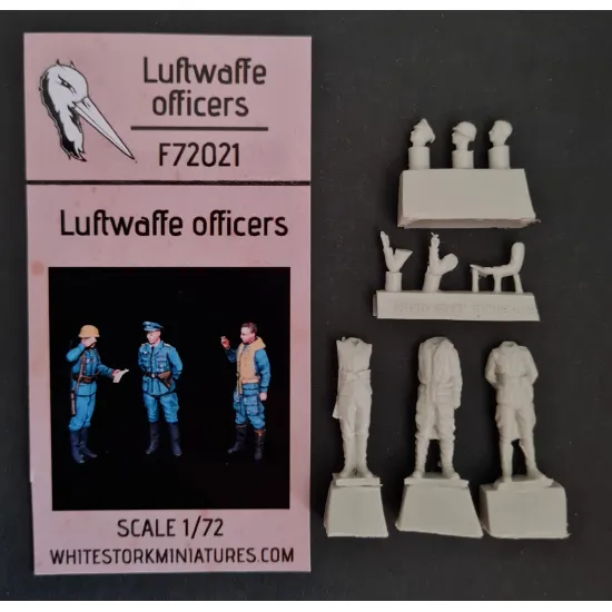 White Stork Miniatures F72021 1/72 Luftwaffe Officers Resin Unpainted Unassembled