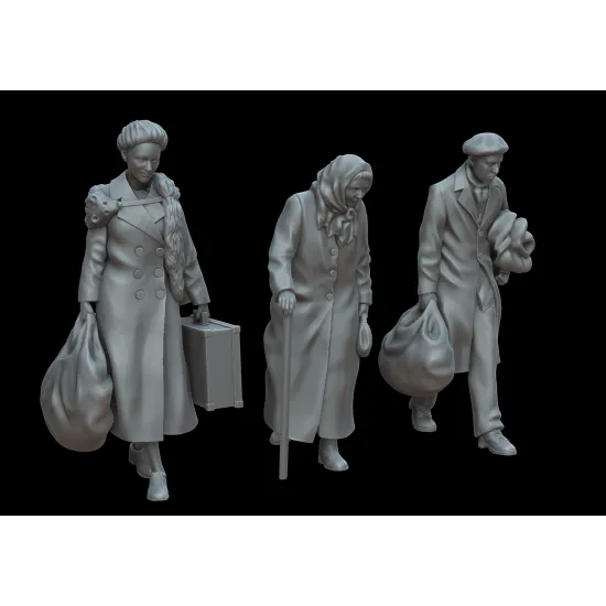 White Stork Miniatures F72036 1/72 Civilian Figures Resin Unassembled Unpainted
