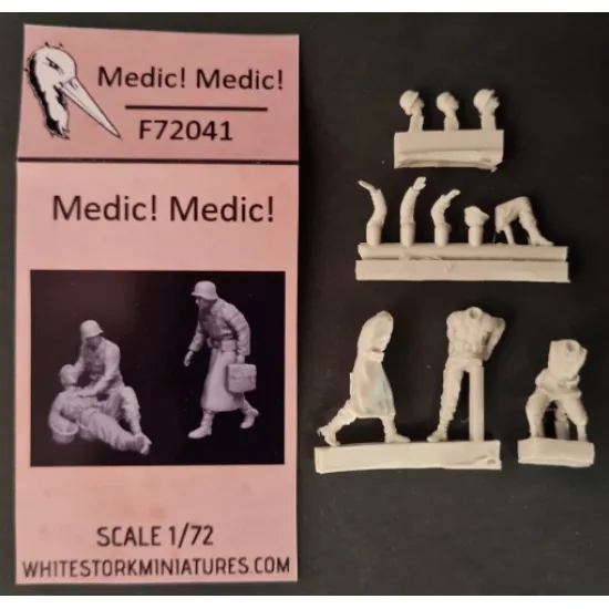 White Stork Miniatures F72041 1/72 Ww2 German Soldiers Medic Medic Resin Unassembled Unpainted