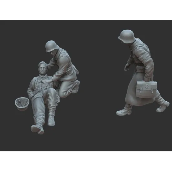 White Stork Miniatures F72041 1/72 Ww2 German Soldiers Medic Medic Resin Unassembled Unpainted