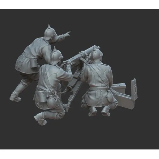 White Stork Miniatures F72045 1/72 Wwi German Team Mg08/15 Resin Unassembled Unpainted