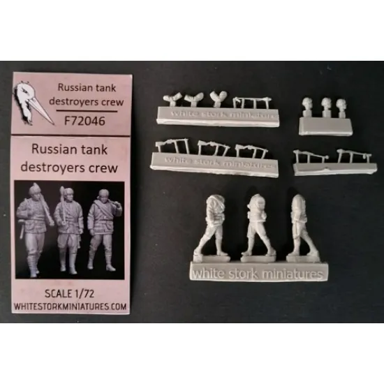 White Stork Miniatures F72046 1/72 Ww2 Russian Tank Destroyers Crew Resin Unassembled Unpainted