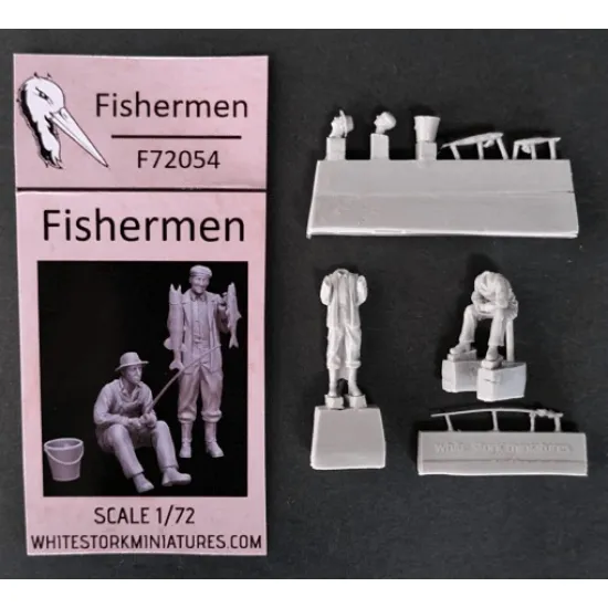 White Stork Miniatures F72054 1/72 Fishermen Resin Unassembled Unpainted Kit