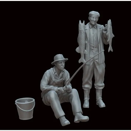 White Stork Miniatures F72054 1/72 Fishermen Resin Unassembled Unpainted Kit