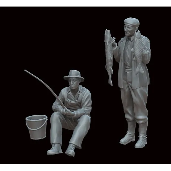 White Stork Miniatures F72054 1/72 Fishermen Resin Unassembled Unpainted Kit