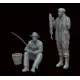 White Stork Miniatures F72054 1/72 Fishermen Resin Unassembled Unpainted Kit