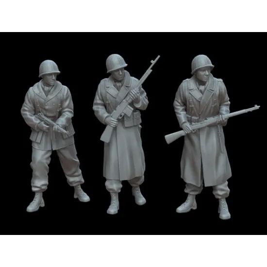 White Stork Miniatures F72063 1/72 Us Soldiers Winter 1944/45 Resin Unassembled Unpainted Kit