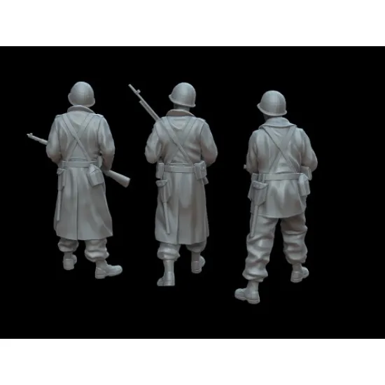 White Stork Miniatures F72063 1/72 Us Soldiers Winter 1944/45 Resin Unassembled Unpainted Kit