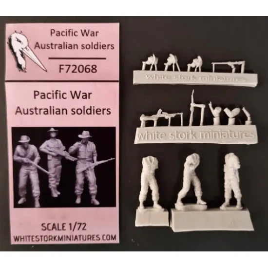 White Stork Miniatures F72068 1/72 Pacific War Australian Soldiers Resin Unassembled Unpainted