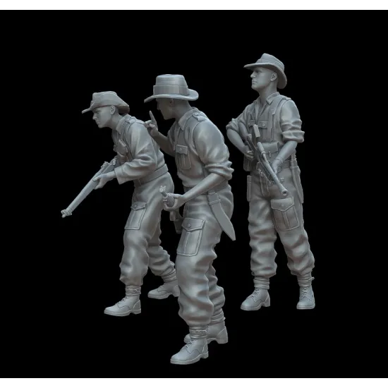 White Stork Miniatures F72068 1/72 Pacific War Australian Soldiers Resin Unassembled Unpainted