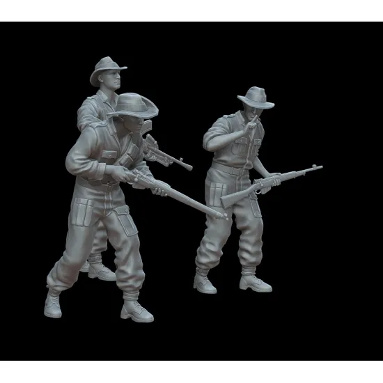 White Stork Miniatures F72068 1/72 Pacific War Australian Soldiers Resin Unassembled Unpainted