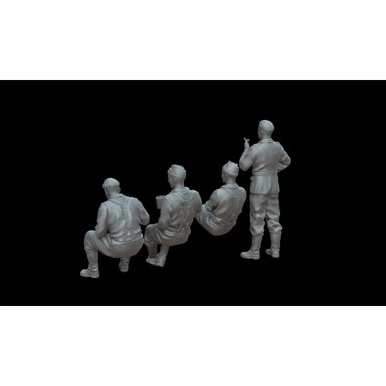 White Stork Miniatures F72075 1/72 German Soldiers At Rest Resin Unassembled Unpainted