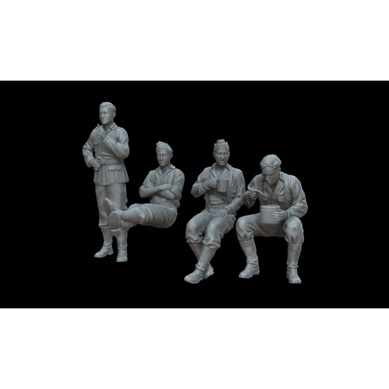 White Stork Miniatures F72075 1/72 German Soldiers At Rest Resin Unassembled Unpainted
