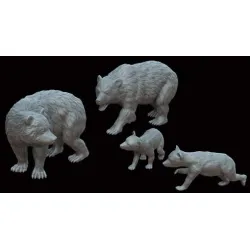 White Stork Miniatures F72079 1/72 Bears Resin Unassembled Unpainted Kit