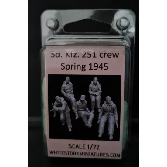 White Stork Miniatures F72081 1/72 Sd.kfz 251 Crew Spring 1945 Resin Unassembled Unpainted Kit