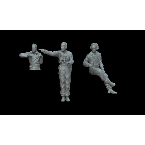 White Stork Miniatures F72085 1/72 Panther Crew Ww2 Resin Unassembled Unpainted