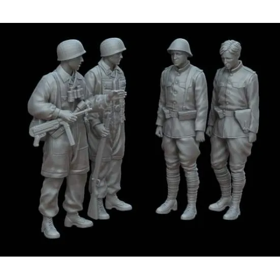 White Stork Miniatures F72100 1/72 Dordrecht 1940 German Fallschirmjager And Dutch Prisoners