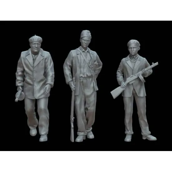 White Stork Miniatures F72120 1/72 Civilains With Weapons Budapest 1956 Resin Unassembled Unpainted