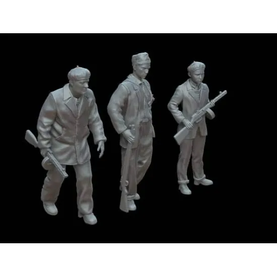 White Stork Miniatures F72120 1/72 Civilains With Weapons Budapest 1956 Resin Unassembled Unpainted