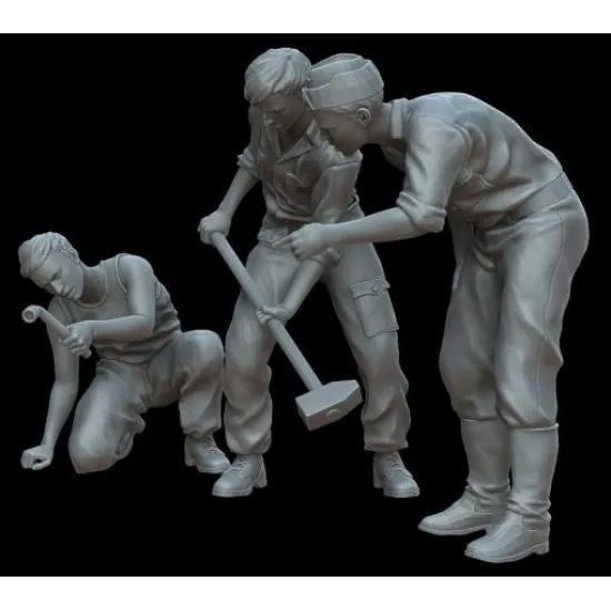 White Stork Miniatures F72129 1/72 German Tank Repair Crew Resin Unassembled Unpainted