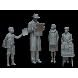 White Stork Miniatures F72131 1/72 Young Sellers Resin Unassembled Unpainted