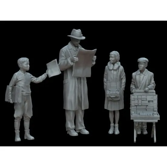 White Stork Miniatures F72131 1/72 Young Sellers Resin Unassembled Unpainted