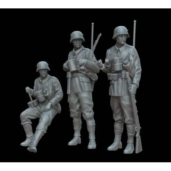 White Stork Miniatures F72138 1/72 Wwi German Stormtroopers Resin Unassembled Unpainted Kit