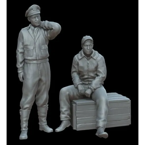 White Stork Miniatures F72148 1/72 U.s.air Force Pilots For Mustang P51 Resin Unassembled Unpainted