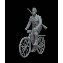 White Stork Miniatures F72149 1/72 German Soldier On A Bicycle Resin Unassembled Unpainted