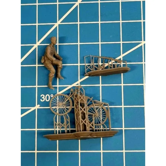 White Stork Miniatures F72149 1/72 German Soldier On A Bicycle Resin Unassembled Unpainted