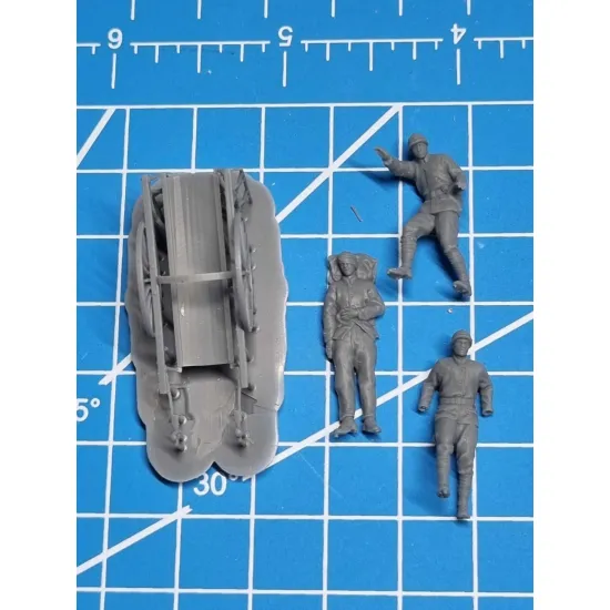 White Stork Miniatures F72153 1/72 Wwi French Soldiers Transporting Wounded Man Resin Unassembled Unpainted