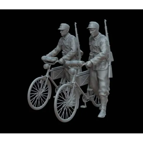 White Stork Miniatures F72154 1/72 German Soldiers With Bicycles 1939-1941 Resin Unassembled Unpainted