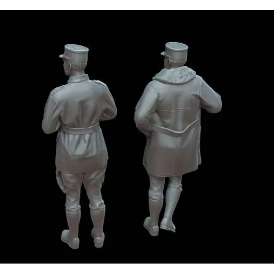 White Stork Miniatures F72163 1/72 Wwi French Pilots Resin Unassembled Unpainted