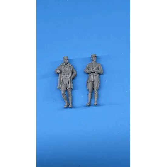 White Stork Miniatures F72163 1/72 Wwi French Pilots Resin Unassembled Unpainted
