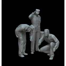 White Stork Miniatures F72164 1/72 U.s. Mechanics Resin Unassembled Unpainted