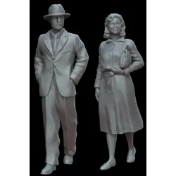 White Stork Miniatures F48003 1/48 Couple On A Walk Resin Unassembled Unpainted