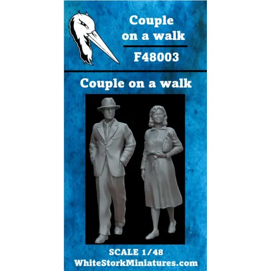 White Stork Miniatures F48003 1/48 Couple On A Walk Resin Unassembled Unpainted