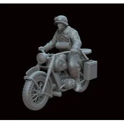 White Stork Miniatures M72002 1/72 Bmw R75 With German Soldier Resin Unassembled Upainted Kit