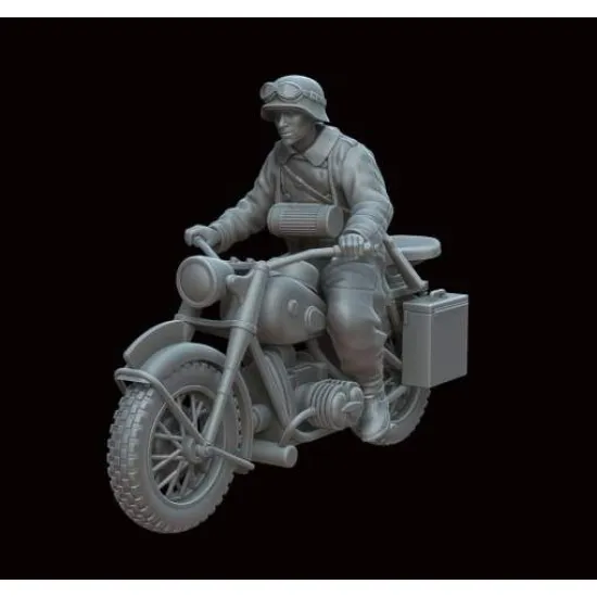 White Stork Miniatures M72002 1/72 Bmw R75 With German Soldier Resin Unassembled Upainted Kit
