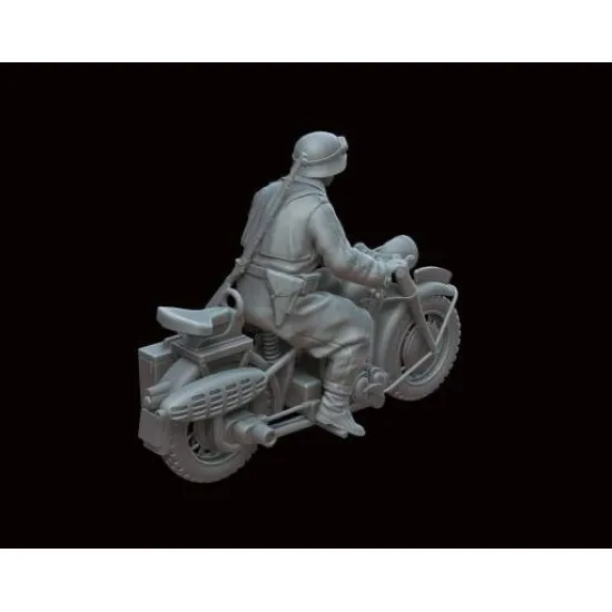 White Stork Miniatures M72002 1/72 Bmw R75 With German Soldier Resin Unassembled Upainted Kit