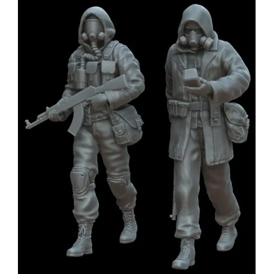 White Stork Miniatures P72002 1/72 Chernobyl Stalkers Postapo 2 Resin Kit