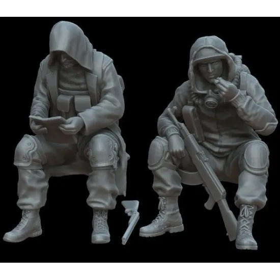 White Stork Miniatures P72003 1/72 Chernobyl Stalkers Postapo 3 Resin Kit