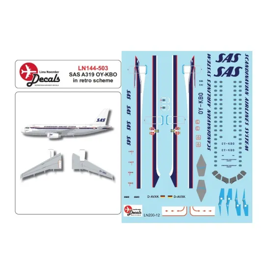 Lima November Decals 144-503 1/144 Sas Retro Colour Scheme Airbus A319