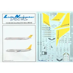 Lima November Decals 144-508 1/144 Sas Snowflake, Boeing 737-883 And Md-82