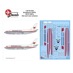 Lima November Decals 144-524 1/144 Braathens Safe B737-200, Original And Revised Scheme