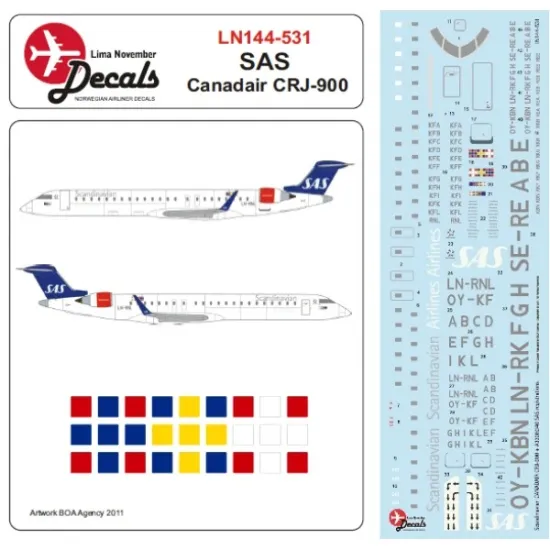 Lima November Decals 144-531 1/144 Sas Canadair Crj900