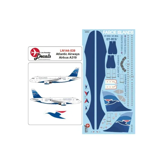 Lima November Decals 144-539 1/144 Atlantic Airways A319